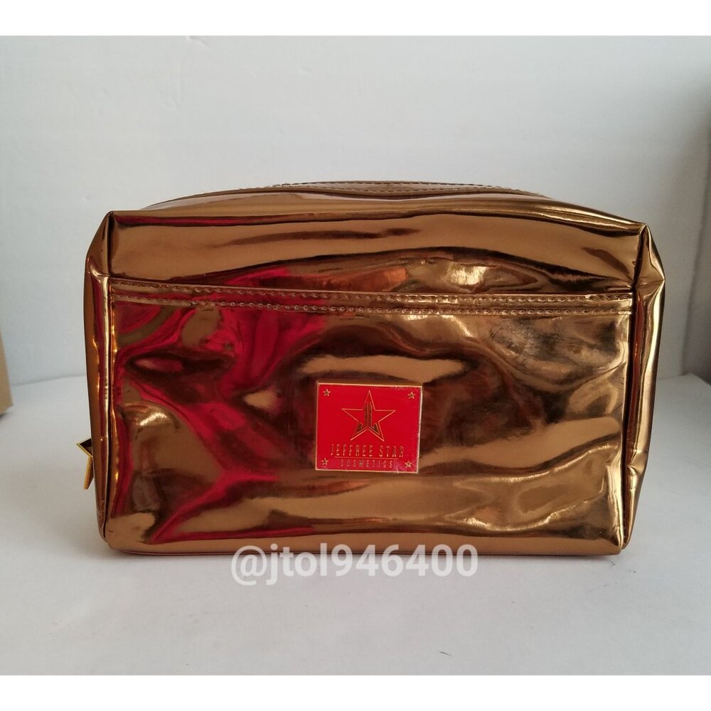 Jeffree Star Bronze Metallic Cosmetic Bag